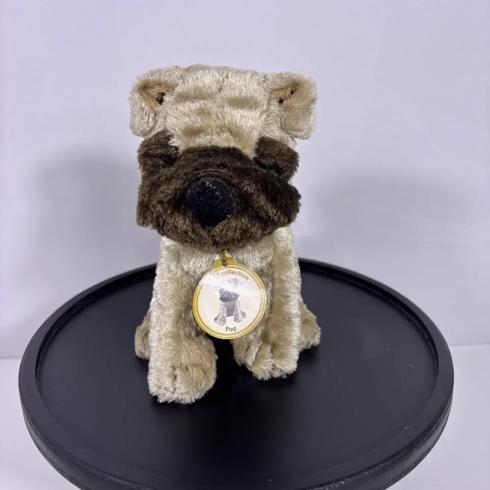 Vintage Golden Bear Pug Plush 2001 Collection Stuffed Dog Toy 8” EUC w/ Tag
